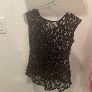 Black lace blouse.
